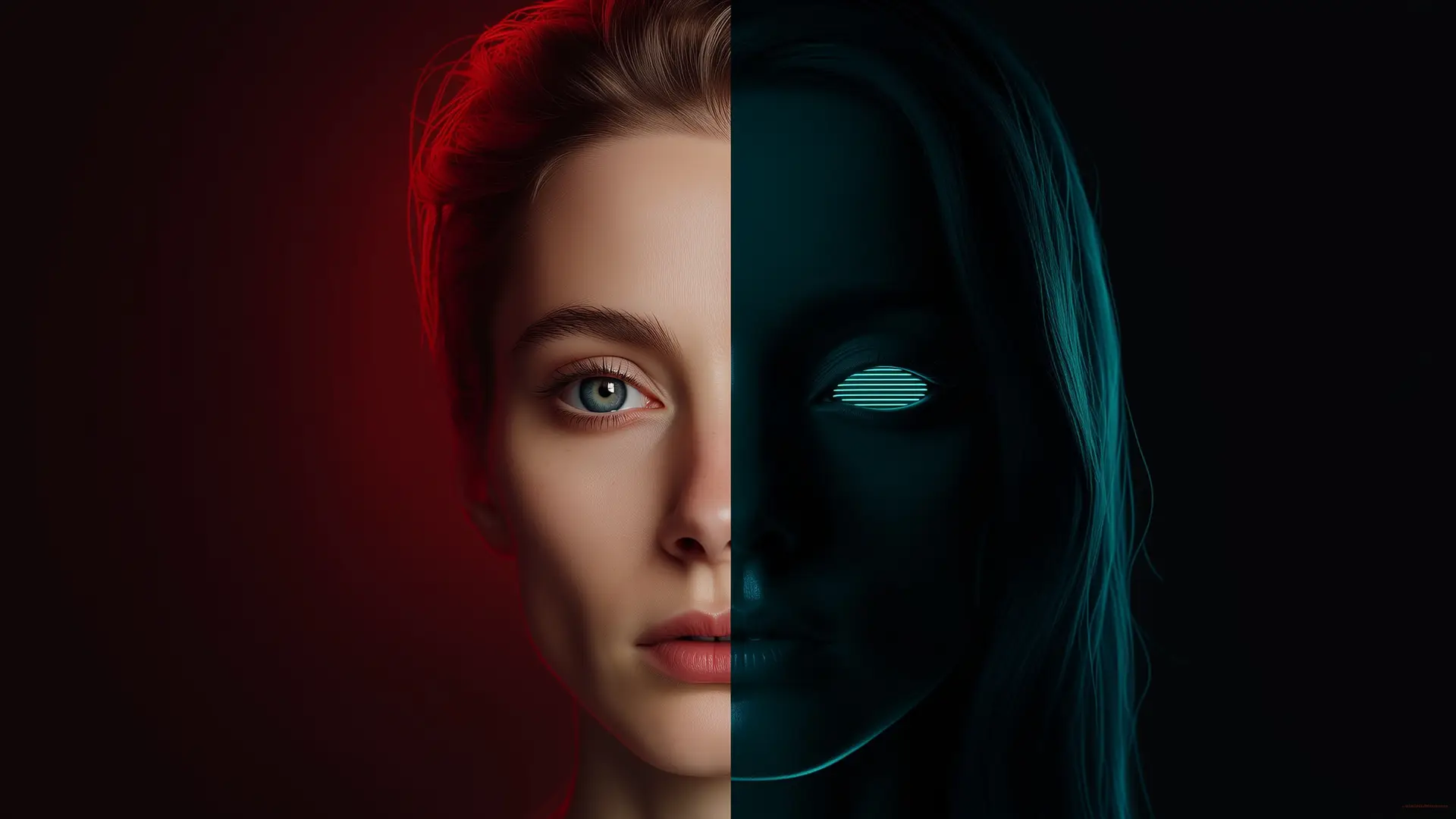 Confronto visivo che mostra gli errori video AI negli occhi di un volto generato