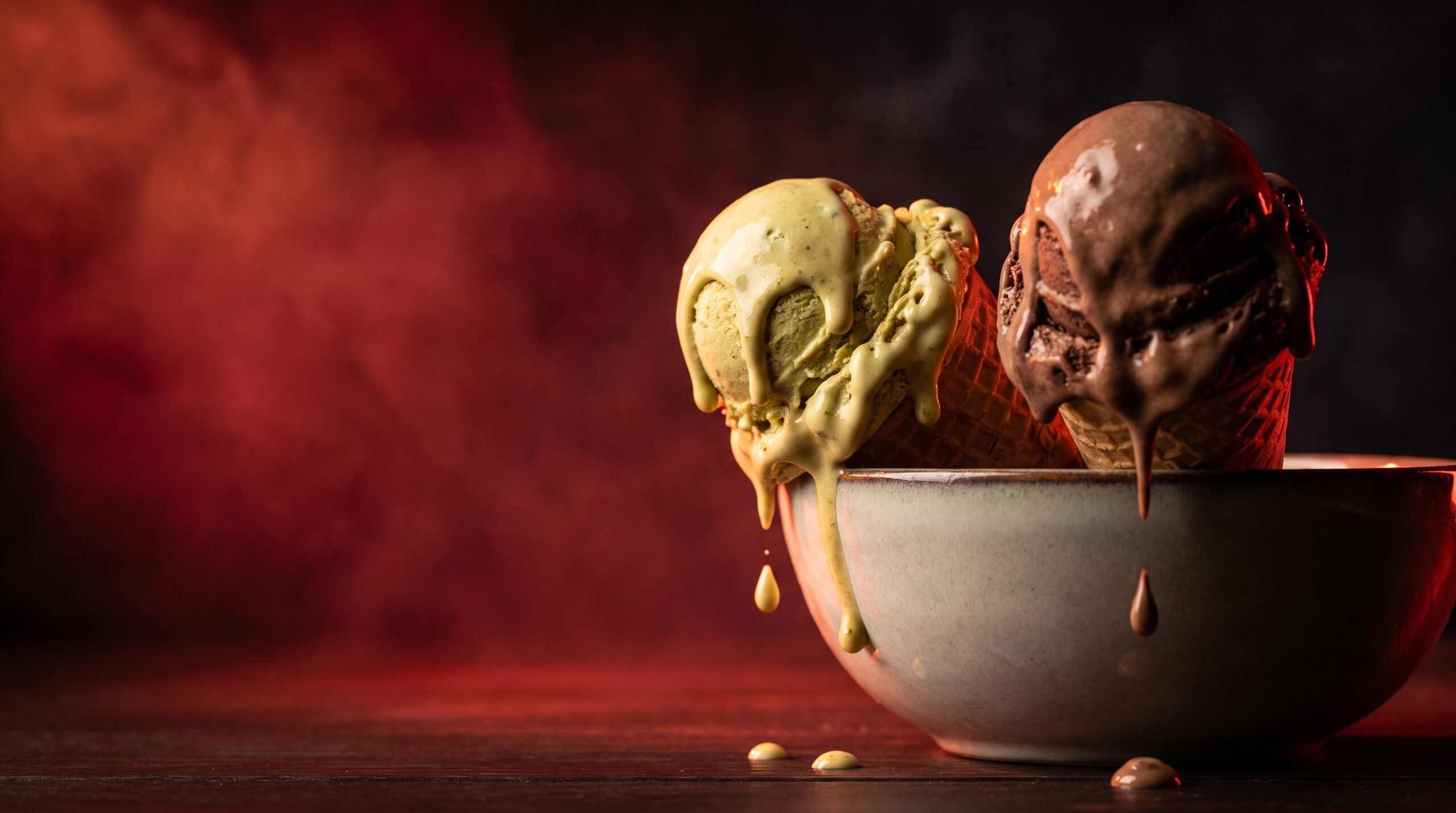 Confronto video AI vs troupe su un dettaglio di gelato per uno spot estivo