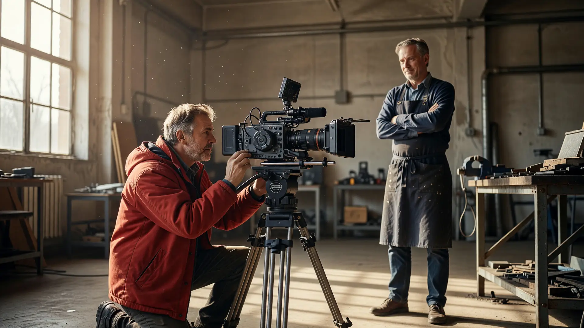 Troupe che pianifica le giornate di ripresa spot in un ufficio luminoso