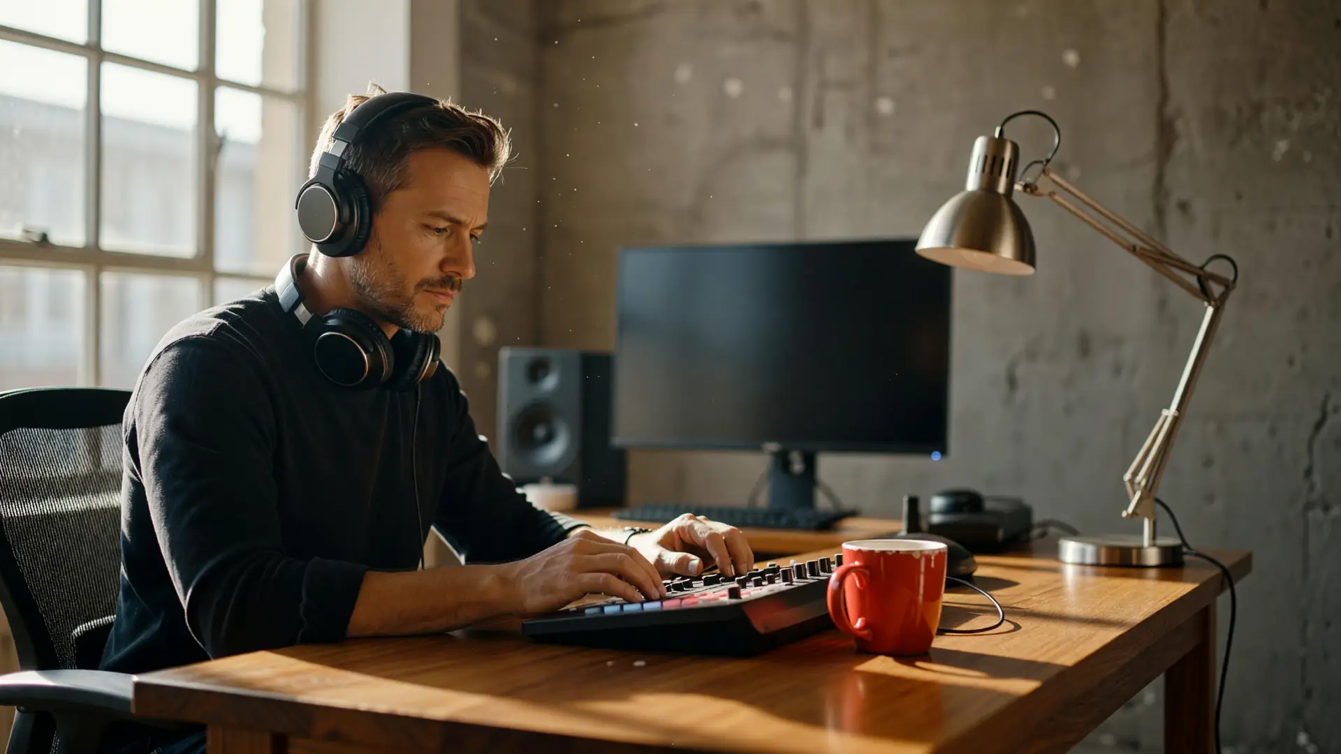 Fase di color grading nella post-produzione video aziendale su un pannello di controllo