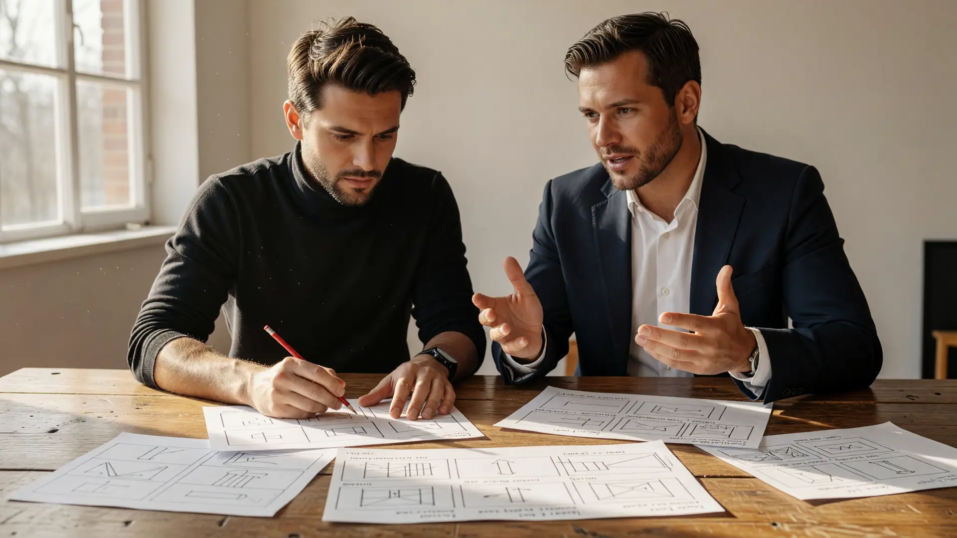 Riprese di un artigiano progettate nello storyboard spot aziendale