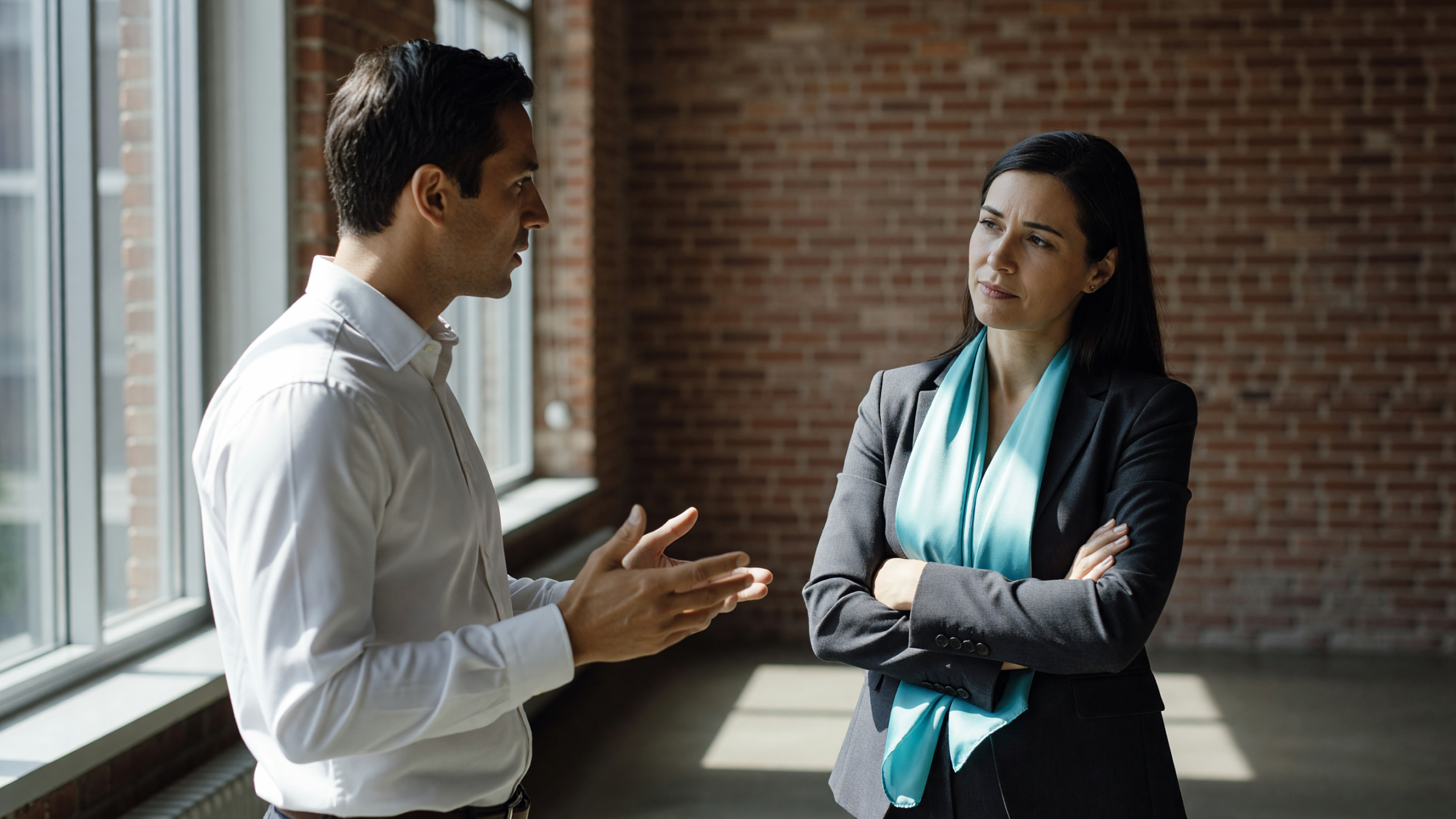 Due professionisti discutono se adottare Meta Muse Wonder in azienda